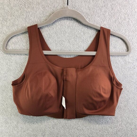 Zyia Active • Sports Bra Coffee Brown Front Zip - Picture 5 of 16